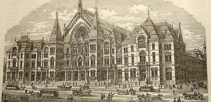 Historic rendering of Music Hall